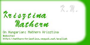 krisztina mathern business card